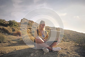 Woman with a laptop