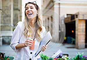 Woman Laptop Working Student Freelancer Planning Thinking Concept