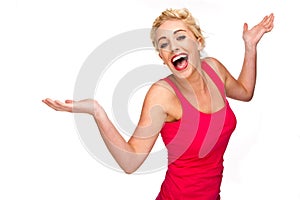 Woman Laughing, Smiling and Dancing