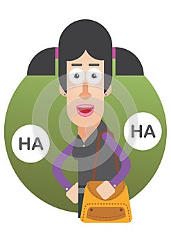 woman laughing. Vector illustration decorative design