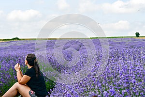 Woman in Lavender field