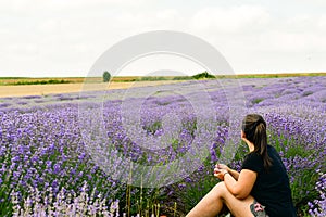 Woman in Lavender field