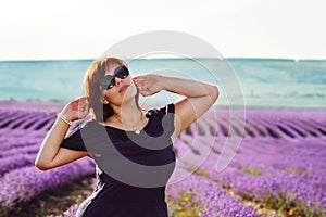 Woman in the lavender field