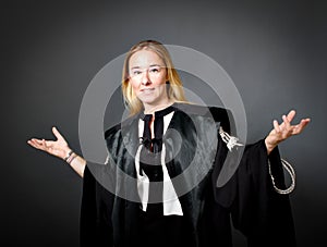 Woman lawyer gesturing