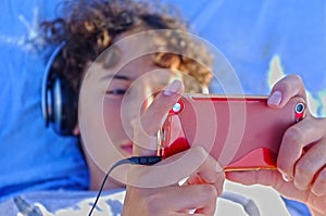 Woman is laying on beach chair