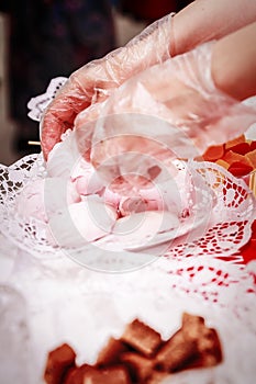 Woman lays homemade confectionery