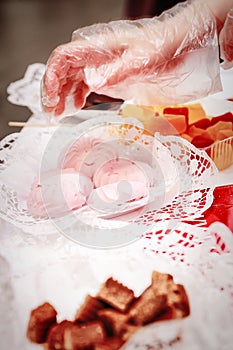 Woman lays homemade confectionery