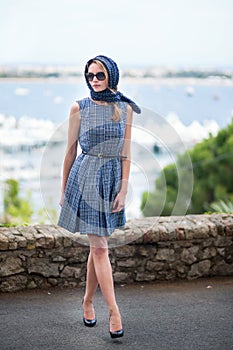 Woman on Le Suquet hill in Cannes photo