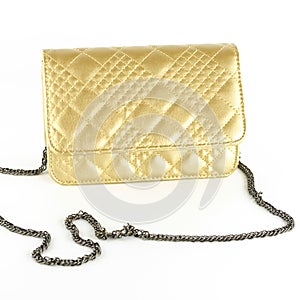 Woman leather bag gold color