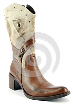 Woman leather cowboy boot