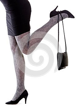 woman legs with bag