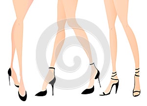 Woman legs in fashion shoes