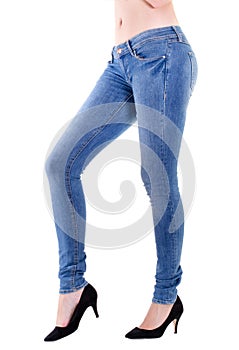 Woman legs in jeans