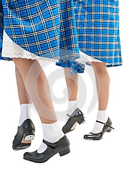 Woman legs in shoes for Scottish dance