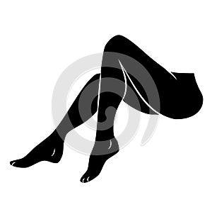 Woman legs vector icon on white background.