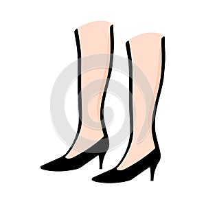 Woman legs wearing high heels illustration