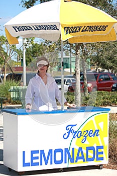 Woman at lemonade stand