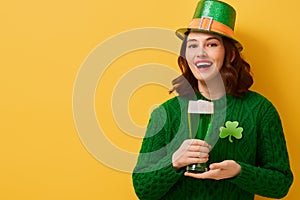 Woman in leprechaun hat