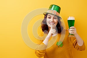 Woman in leprechaun hat