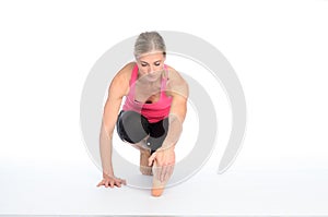 Woman limbering up before a workout