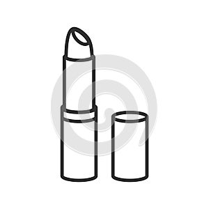 Woman Lipstick Outline Flat Icon on White