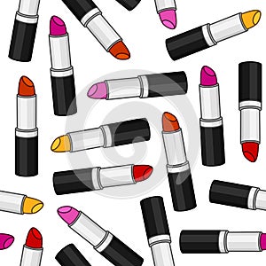 Woman Lipstick Seamless Pattern