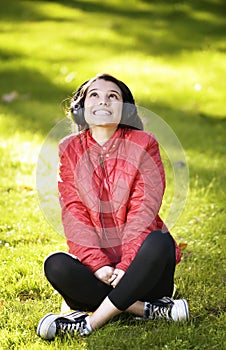 Woman listening to music