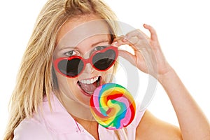 Woman with lollipop Schlecker
