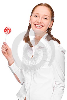 Woman with lolly