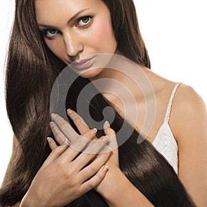 Woman with long hair