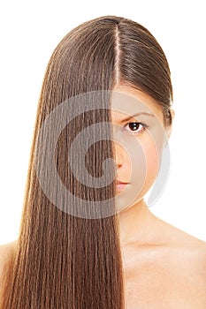 Woman with long healthy hair