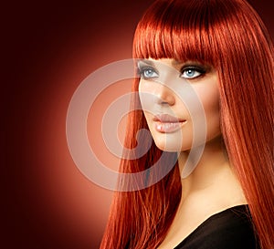 Woman with Long Red Hair