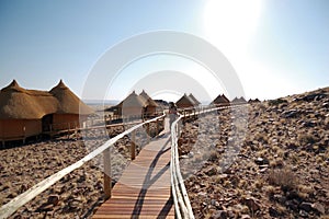 Woman look at the desert