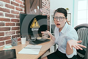 Woman looking at camera showing confused posing