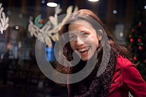 Woman looking cheerfull and surprised