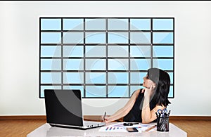 Woman looking at plasma