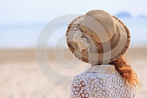 Woman looking into the sea