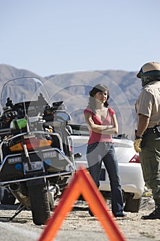 Woman Looking At Traffic Cop