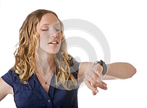 Woman looking at watch