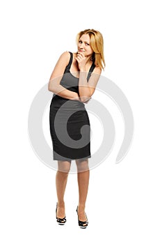 Woman looks appreciatively