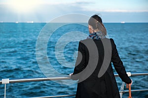 Woman looks at the sea