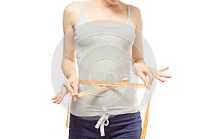 Woman lose weight slimness centimeter