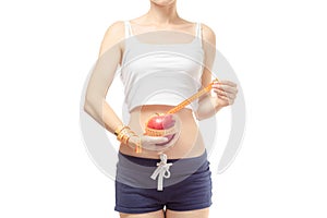 Woman lose weight slimness centimeter apple