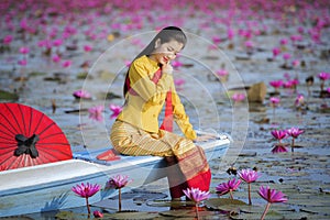 Woman with lotus