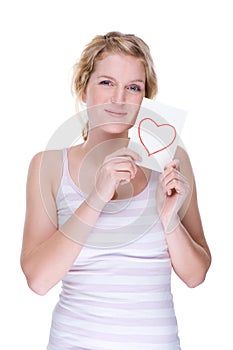 Woman with love letter