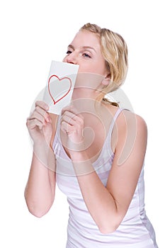 Woman with love letter