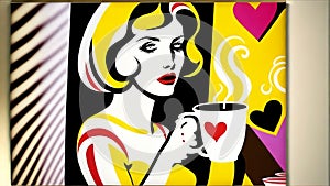 Woman loving coffee