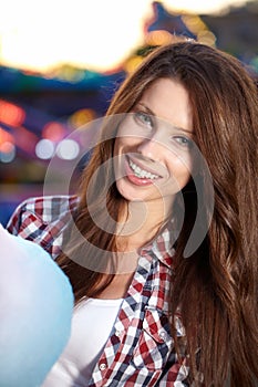 Woman in the lunapark photo