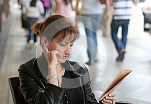 Woman at lunch