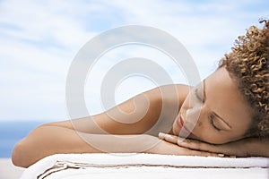 Woman Lying On Massage Table